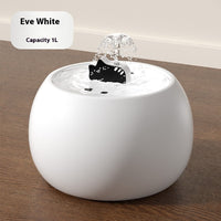 HKM-6259773 Ceramic Cartoon Kitty Pet Water Fountain - White & Black Options Available