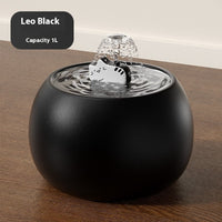 HKM-6259773 Ceramic Cartoon Kitty Pet Water Fountain - White & Black Options Available