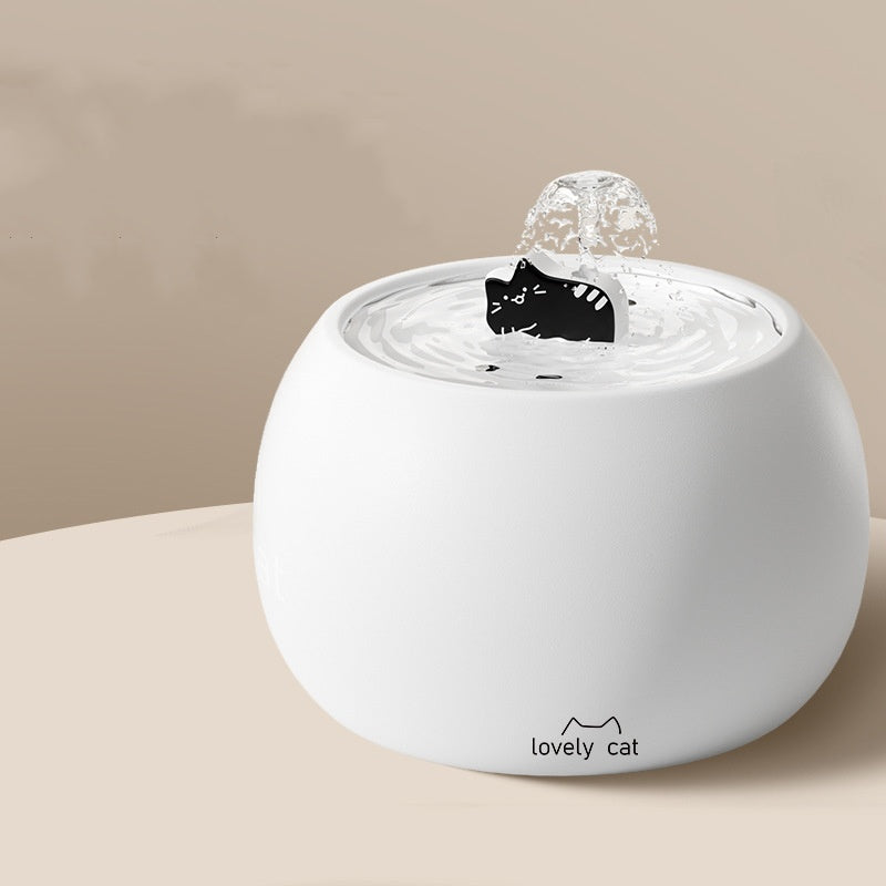 HKM-6259773 Ceramic Cartoon Kitty Pet Water Fountain - White & Black Options Available