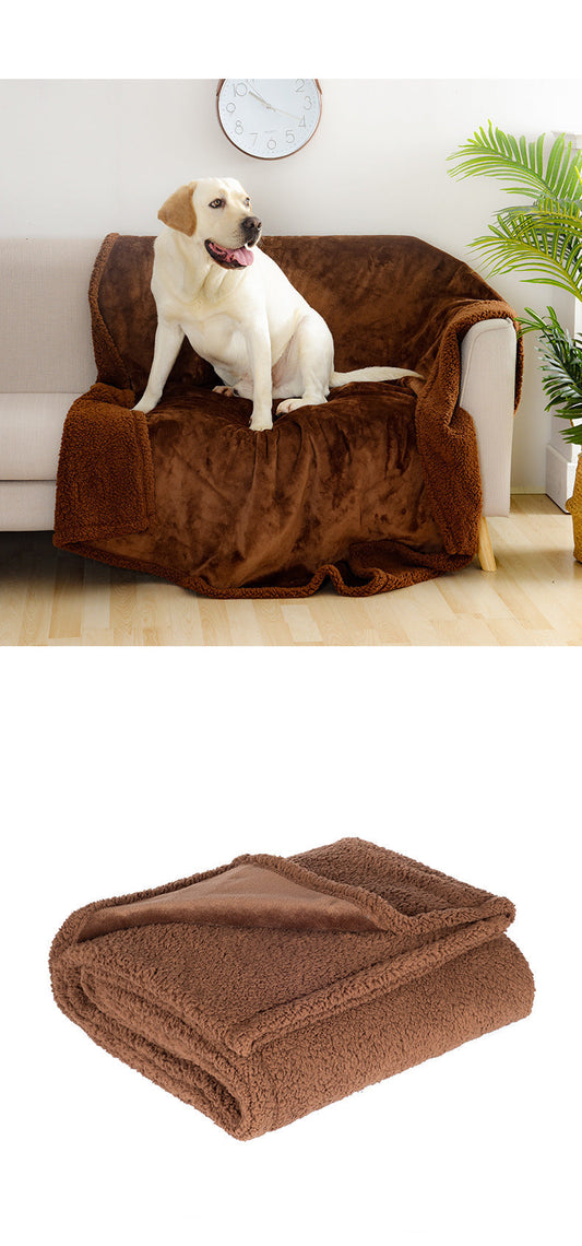 HKM-6260541 Cozy Waterproof Plush Pet Sofa Cushion Blanket - Multiple Sizes Available