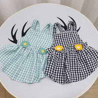 HKM-6261309 French Bucket Tutu Skirt with Adjustable Suspenders in Black and White or Green and White Lattice Design