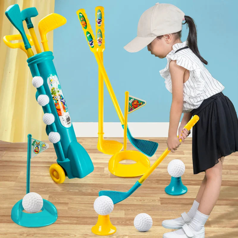 HKM-626131 Kids Plastic Golf Set with Mini Clubs and Balls for Indoor and Outdoor Play