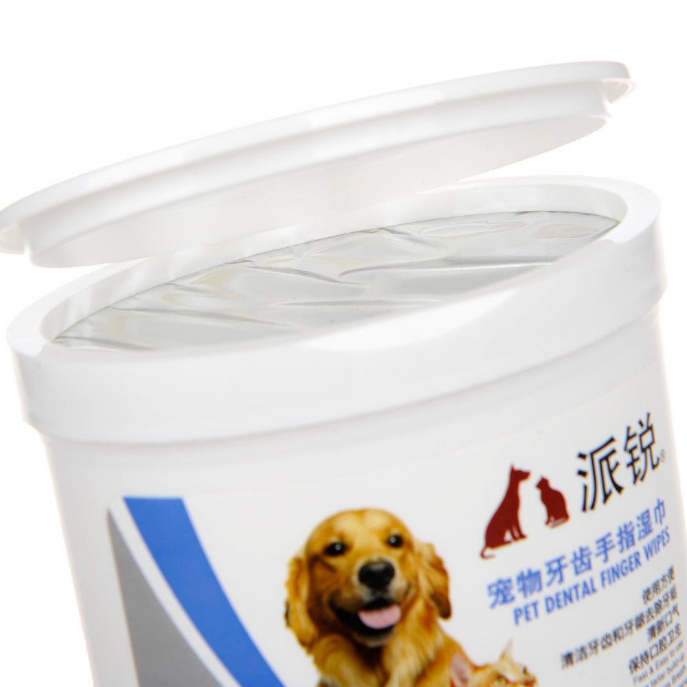 HKM-6261565 Pet Cleaning Wipes - Dental, Tear Stain & Ear Care, 50 Count, Natural & Safe