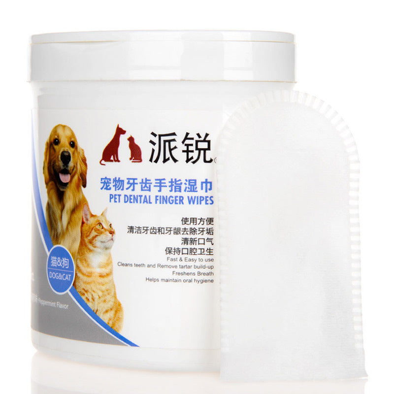 HKM-6261565 Pet Cleaning Wipes - Dental, Tear Stain & Ear Care, 50 Count, Natural & Safe