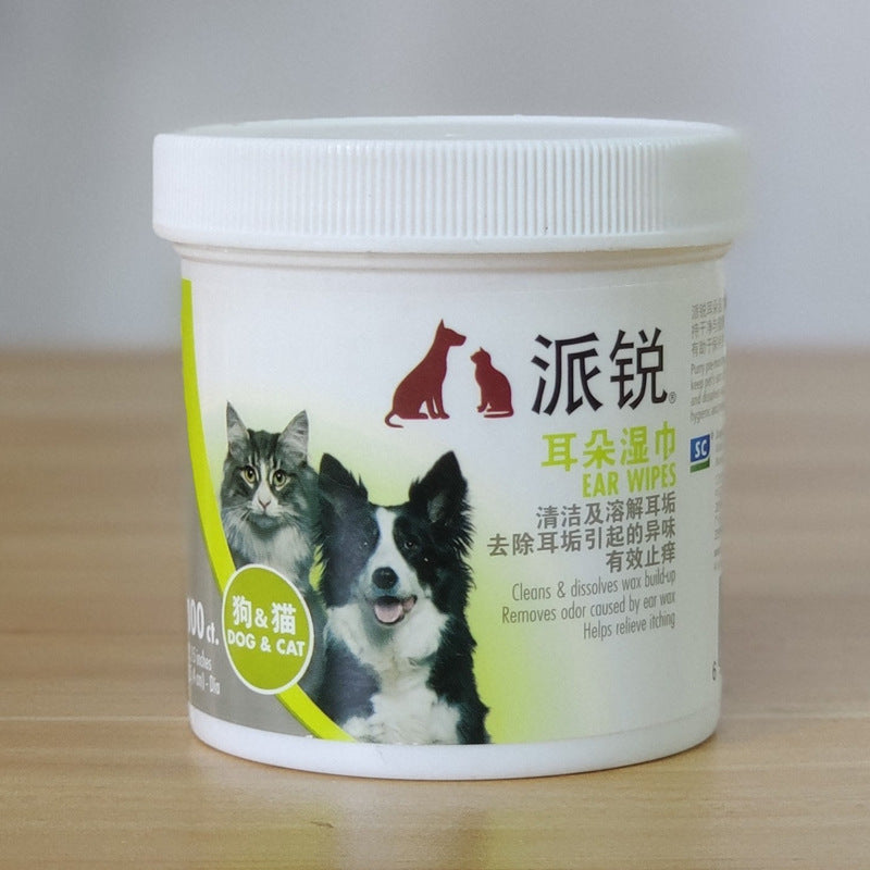 HKM-6261565 Pet Cleaning Wipes - Dental, Tear Stain & Ear Care, 50 Count, Natural & Safe