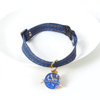 HKM-6261693 Denim Pet Collar with Five-Pointed Star Pendant, Adjustable 17-30cm Size