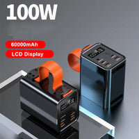 HKM-626195 60000mAh 100W Portable Power Bank with Lanyard for Laptops and Notebooks