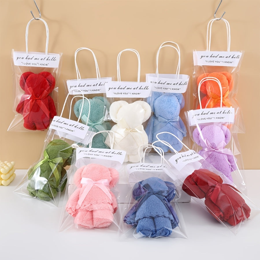 HKM-626259 20-Piece Bear Towel Gift Set for Special Occasions - Soft Plush Towels in Festive Designs, Ideal for Events and Celebrations