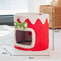 HKM-6262973 Double Layer Cat Climbing Frame and Nest for All Seasons - Green and Red Options