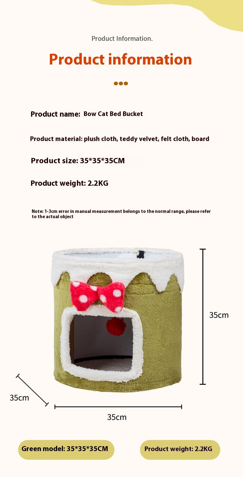 HKM-6262973 Double Layer Cat Climbing Frame and Nest for All Seasons - Green and Red Options