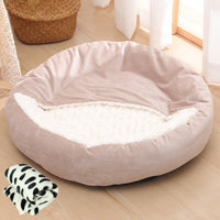 HKM-6263741 Warm Winter Semi-Enclosed Pet Nest - Soft Corn and Rose Velvet Options Available in Various Sizes