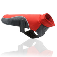 HKM-6263869 Waterproof Reflective Jacket for Large Dogs - Oxford Cloth & Fleece, Available in Blue and Red