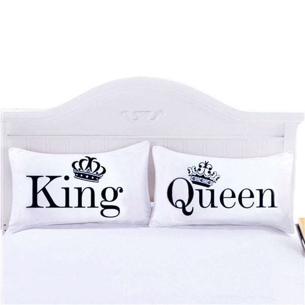 HKM-626387 Cotton Modern Couple Pillowcase Set, King/Queen Size, Korean Cute Style, 50x75 cm