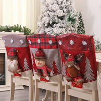 HKM-626515 Three-Dimensional Cartoon Chair Cover - Santa, Snowman, and Deer Design