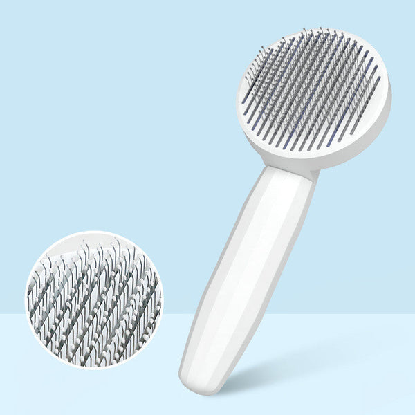 HKM-6265277 Cat Fur Cleaning Brush - Comb with Stainless Steel Teeth, ABS+PP+TPE Material, 191x77mm