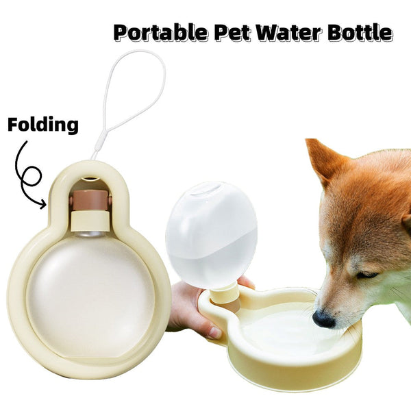HKM-6265661 Portable 500ml Pet Water Bottle with Foldable Drinking Bowl for Dogs and Cats - Travel-Friendly Design
