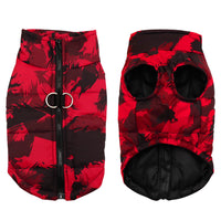 HKM-6266045 Warm Cotton Dog Coat for Big Dogs - Autumn/Winter Fashion in Rose, Red, and Black