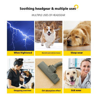 HKM-6267069 Dog Comforter Headband Scarf in Blue and Gray - Casual Style, Multiple Sizes Available