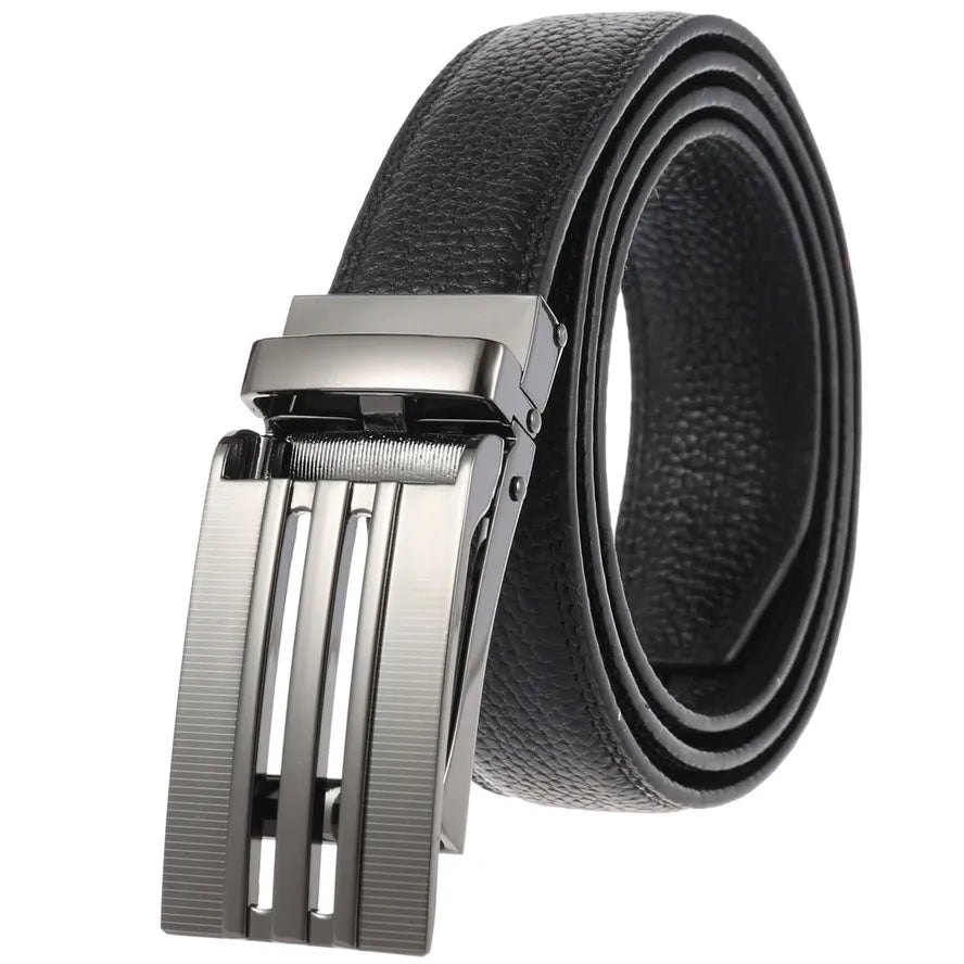 HKM-626707 Automatic Buckle Genuine Leather Belt - Fashionable and Stylish Design