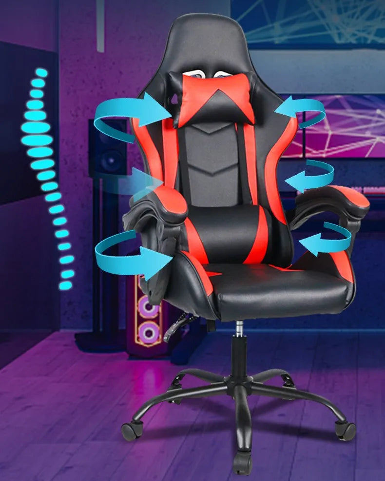 HKM-626707 Ergonomic Gaming Chair with Adjustable Armrests and Swivel Function for Office Use