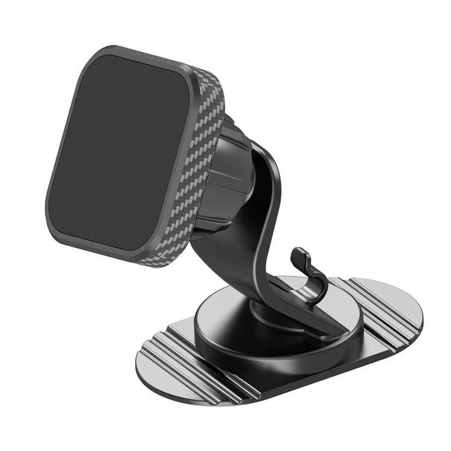 HKM-626707 Square Magnetic Mobile Phone Holder with Adhesive Paste Seat and Line Hook for Car Dashboard