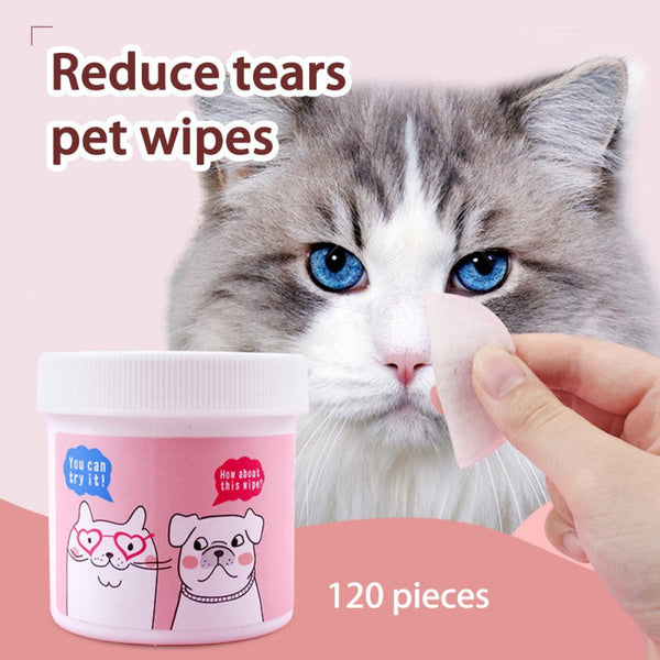 HKM-6267325 Pet Eye Cleaning Wipes, 120 Count for Removing Tear Stains and Eye Irritation