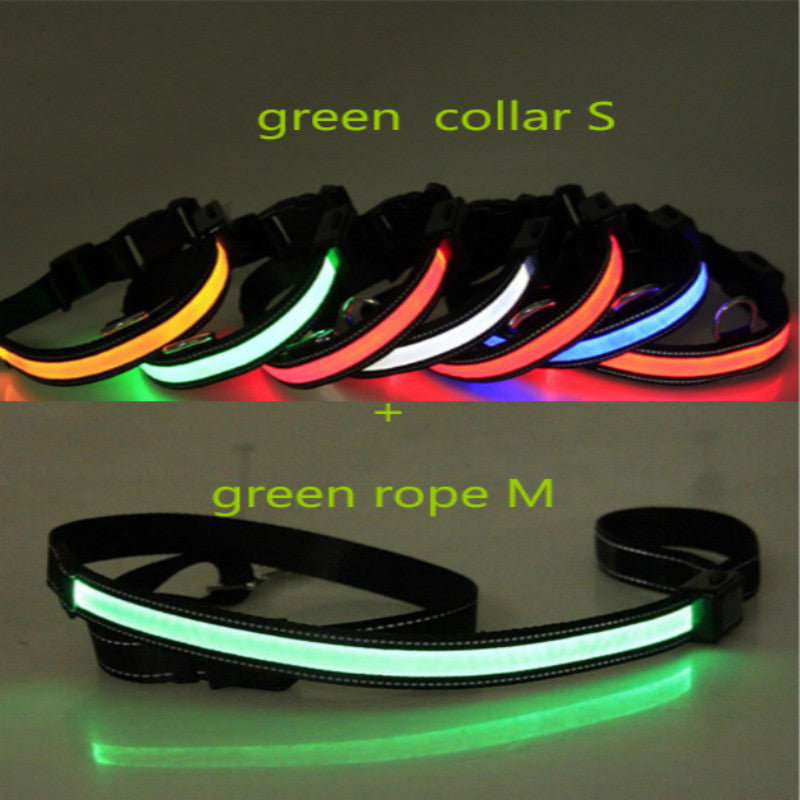 HKM-6267453 Fluorescent Adjustable Dog Collar with Solar and USB Charging ¨C Sizes S, M, L