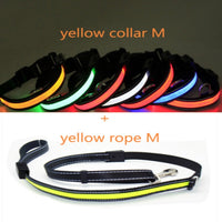 HKM-6267453 Fluorescent Adjustable Dog Collar with Solar and USB Charging ¨C Sizes S, M, L