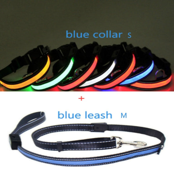HKM-6267453 Fluorescent Adjustable Dog Collar with Solar and USB Charging ¨C Sizes S, M, L
