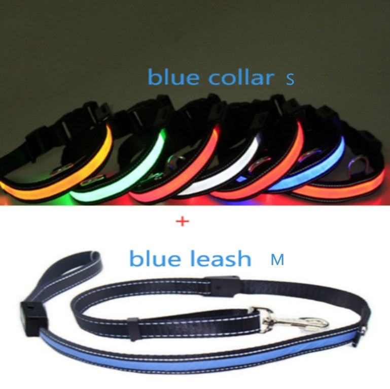 HKM-6267453 Fluorescent Adjustable Dog Collar with Solar and USB Charging ¨C Sizes S, M, L