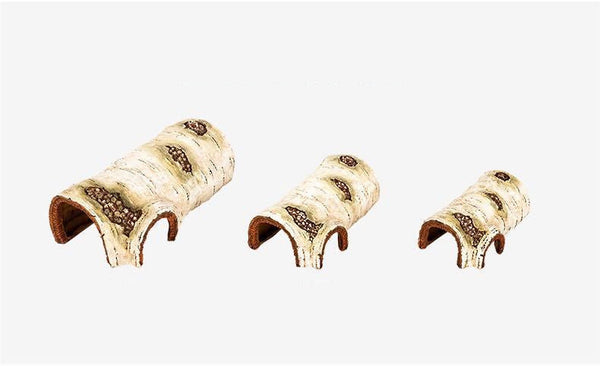 HKM-6269501 Hamster Resin Birch Shape Shelter - Ideal Hiding Nest for Dwarf Pets, Small, Medium, and Large Sizes Available