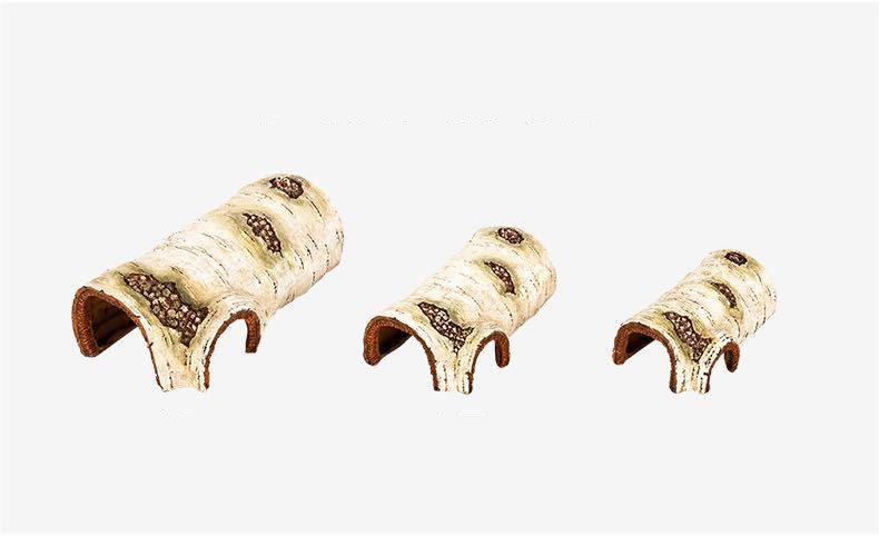HKM-6269501 Hamster Resin Birch Shape Shelter - Ideal Hiding Nest for Dwarf Pets, Small, Medium, and Large Sizes Available
