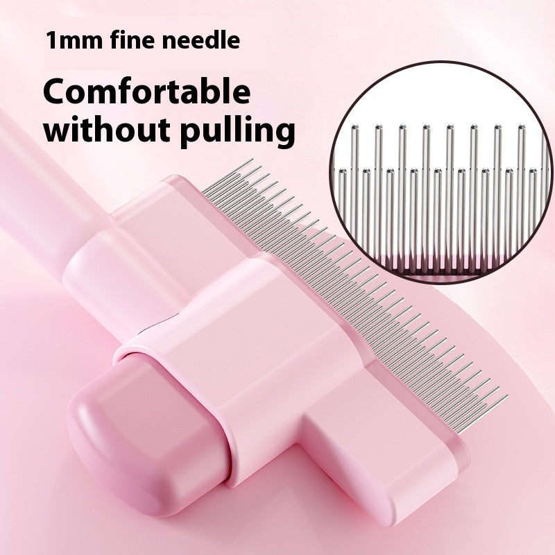 HKM-6269629 Pet Comb for Dogs and Cats - Flea Removal Dense Gear with ABS and Stainless Steel Construction in Sky Blue and Pink