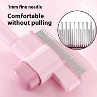 HKM-6269629 Pet Comb for Dogs and Cats - Flea Removal Dense Gear with ABS and Stainless Steel Construction in Sky Blue and Pink