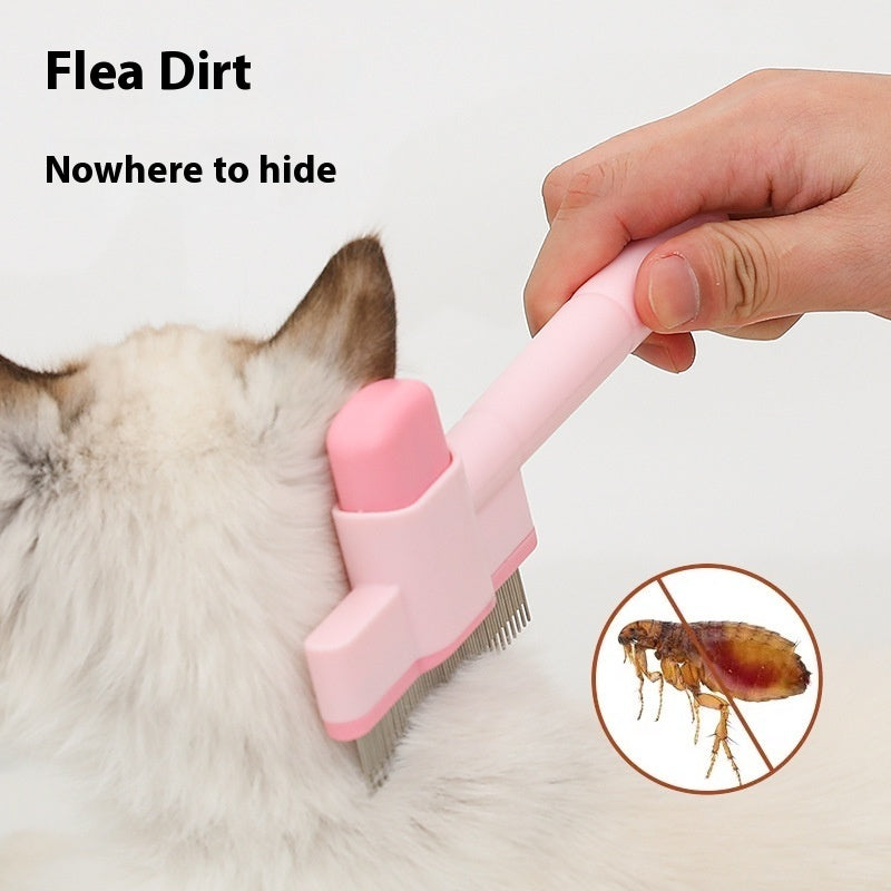 HKM-6269629 Pet Comb for Dogs and Cats - Flea Removal Dense Gear with ABS and Stainless Steel Construction in Sky Blue and Pink