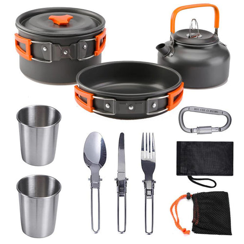 HKM-627027 Compact Outdoor Kettle Set for 2-3 Person Camping and Cooking