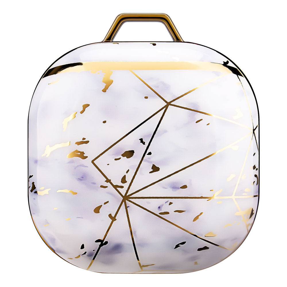 HKM-627027 Green Gold Marble IMD Earphone Sleeve for Samsung Buds Live/Pro - Drop-Proof Hard Shell Case
