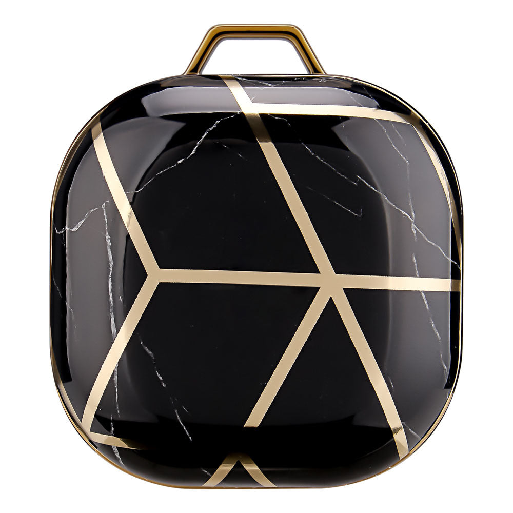 HKM-627027 Green Gold Marble IMD Earphone Sleeve for Samsung Buds Live/Pro - Drop-Proof Hard Shell Case