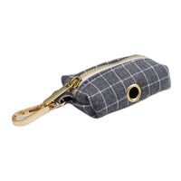 HKM-6271421 Gray Plaid Flannel Dog Collar and Leash Set with Bow and Vest