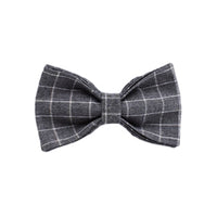 HKM-6271421 Gray Plaid Flannel Dog Collar and Leash Set with Bow and Vest