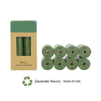 HKM-6271677 Biodegradable Pet Waste Bags - Green & Lavender Options, 8/16/20 Rolls Available