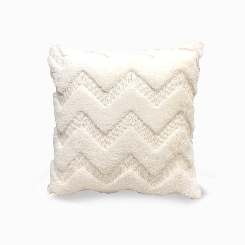 HKM-627219 Nordic Light Luxury Geometric Pattern Pillow Cover in Rice White, Leather Powder, Gray, and Light Brown