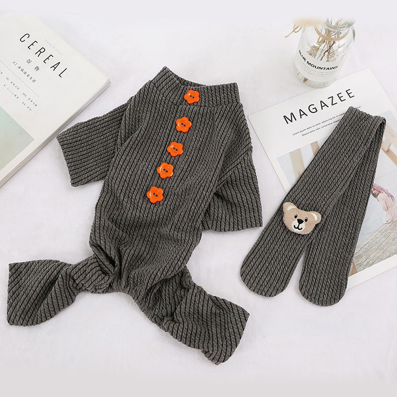 HKM-6273597 Cute Japanese and Korean Style Pet Dog Costume - Cotton Four-Legged Clothing