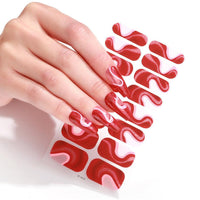 HKM-627475 Ladies Waterproof Nail Art Stickers - Love Heart Designs with Nail File