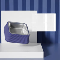 HKM-6275389 Stainless Steel Pet Food Bowl - Anti-overturning Design, Available in Round and Square Styles