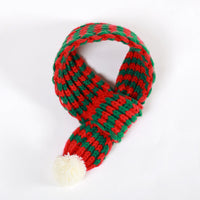 HKM-6275773 Winter Pet Scarf in Red, Green, and Gray - Warm Polyester Accessory for Puppies