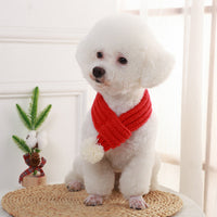 HKM-6275773 Winter Pet Scarf in Red, Green, and Gray - Warm Polyester Accessory for Puppies