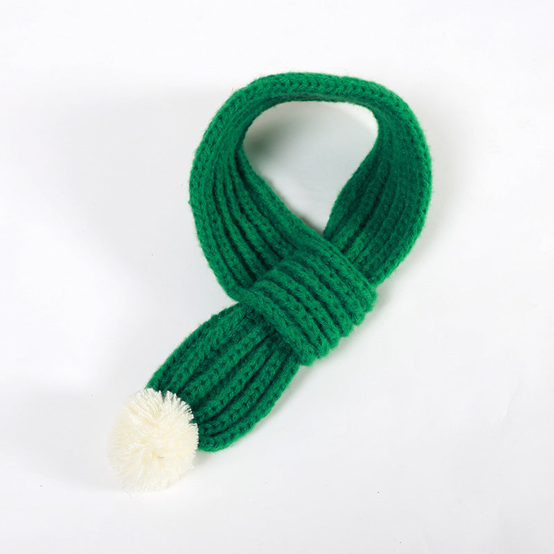 HKM-6275773 Winter Pet Scarf in Red, Green, and Gray - Warm Polyester Accessory for Puppies