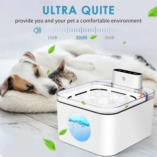 HKM-627603 3L Rechargeable Wireless Pet Water Fountain for Cats and Dogs