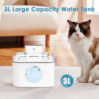 HKM-627603 3L Rechargeable Wireless Pet Water Fountain for Cats and Dogs